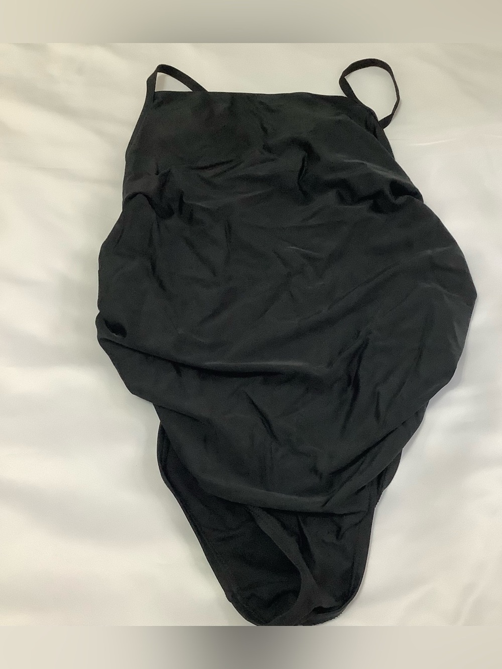 Pink blush Maternity Black Swimsuit drapes Size S (0088)
